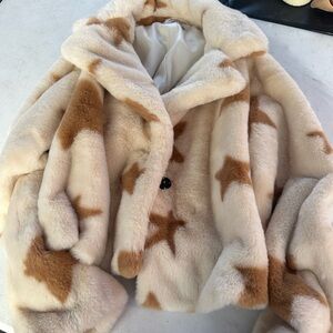 Starry Cream and Tan Teddy Jacket